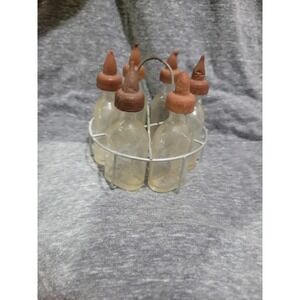 Amsco Baby Bottle Sterilizer Toy Warmer Blue 6 Glass Bottles 1950s
